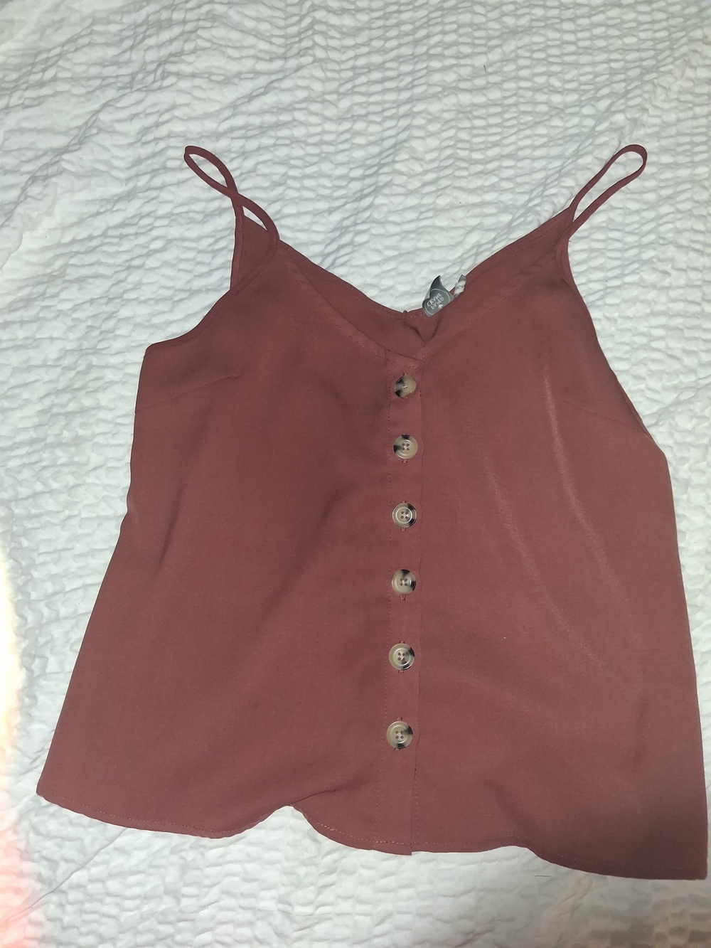 Paper Crane Rusty Rose Button-Front Camisole